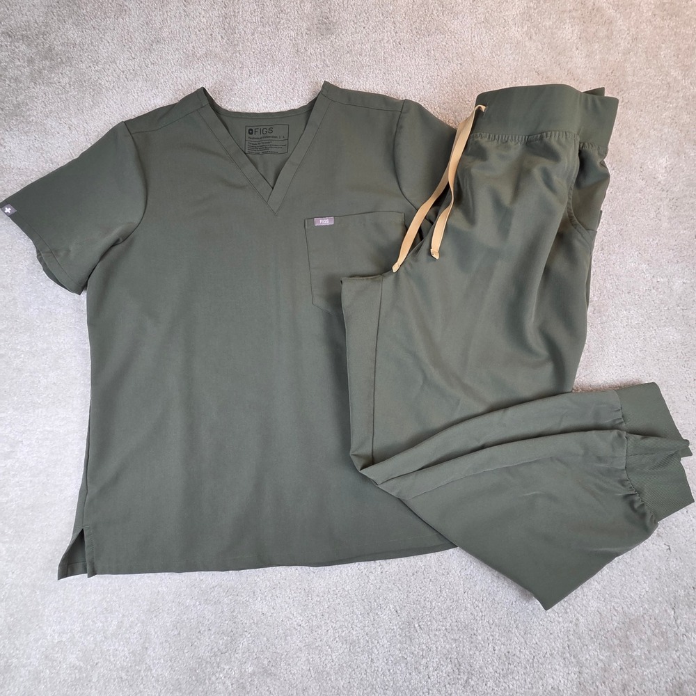 Figs Women Scrub Set Green LP Zamora Joggers L Catarina Top